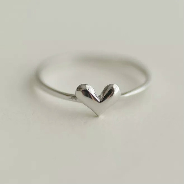 Love heart deals silver ring