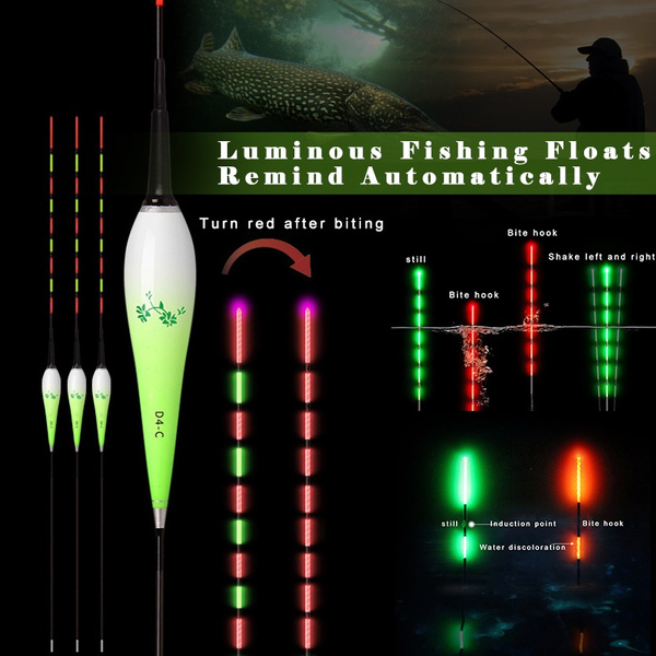 3 Pcs Smart Fishing Float LED Light Night Luminous Color Changing Fishing  Floats Remind Automatically