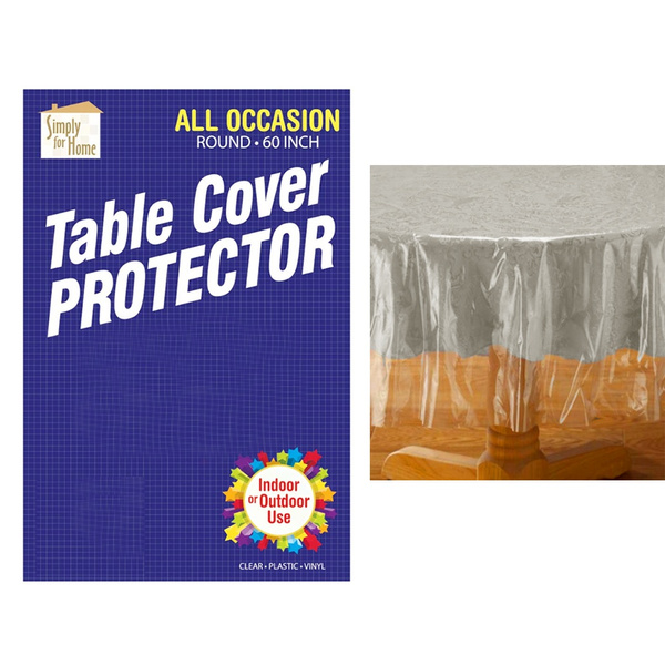 Clear Plastic Tablecloth Protector Table Cloth Vinyl 60 Round Cover Transpa Wish Clear Plastic Tablecloth Protector, 60 Inch Round Clear Plastic Tablecloth