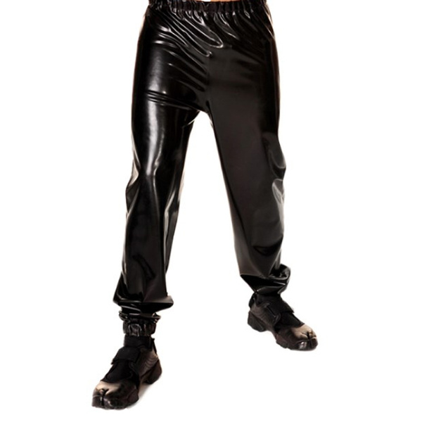 Skin Tight Push UP Latex Leggings for Men with Zip