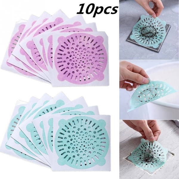 10pcs Disposable Drain Sticker For Bathroom, Kitchen Sink Hair