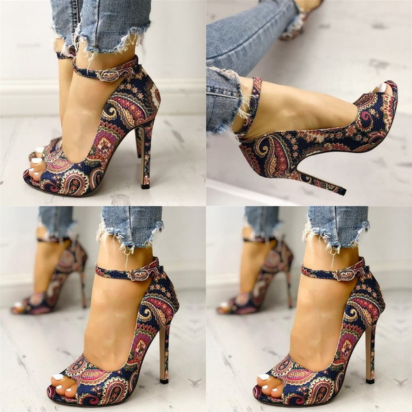 Amazon.com: Hbeylia Vintage Flower Embroidered Platform Wedge Ballet Flats  Ethnic Retro Boho Floral High Heels Chunky Pump Slip On Loafers Beach  Travel Bohemian Dress Shoes for Women Ladies Vacation : Sports &