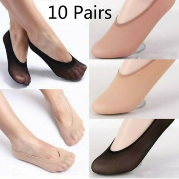 10 Pairs Hidden Shoe Liners Foot Cover Footies No-Show Low Cut Socks Ballet Flat 