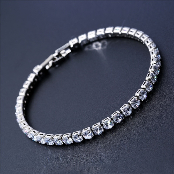 30pcs 0.25 carat Top Sparkle Cz Crystal Tennis Bracelets Luxury Women Jewelry 