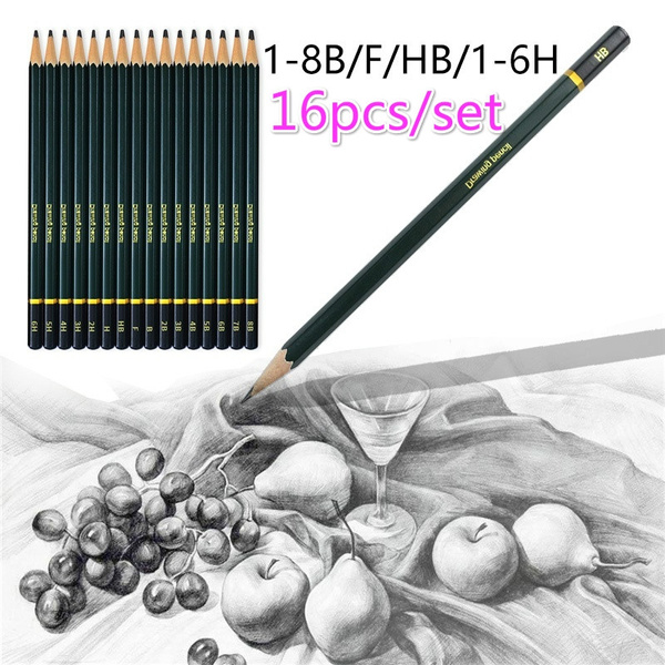 Charcoal Sketching Pencils Set 16 Pcs, 6H-8B Drawing Pencil Sketch Set with Sketch  Book Professional Graphite Pencil Set for Shading