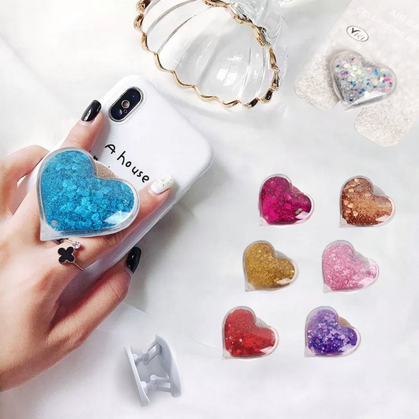 Glitter Dynamic Starry Sky Sands Finger Ring Phone Holder Universal