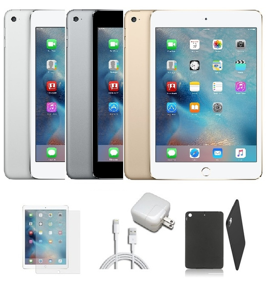 Apple iPad Mini 4 16GB Bundle: Tempered Glass, Case, & Rapid