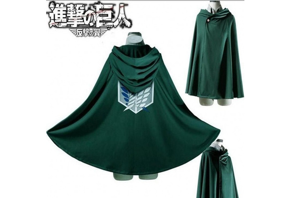 Attack On Titan Cloak Cape Cosplay Costume Top Cardigan Green