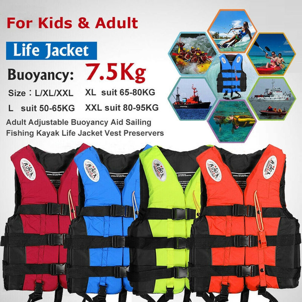 UK Adult Kid Life Jackets Kayak Buoyancy Aid Safe Sailing Swim Watersport Vest 