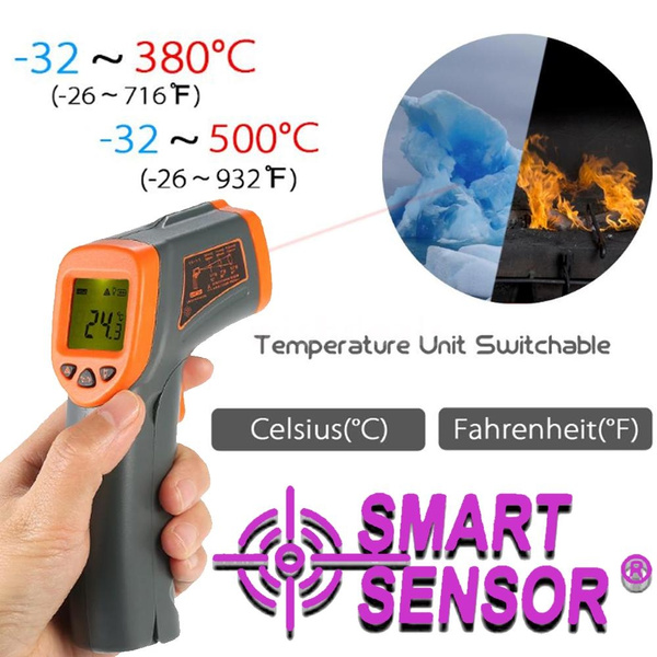 Infrared Digital Thermometer, -76 to 932F