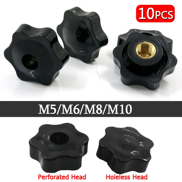 10PCS M5 M6 M8 M10 Plum Hand Tighten Nuts Manual Clamping Knob Star Thumb Nut 