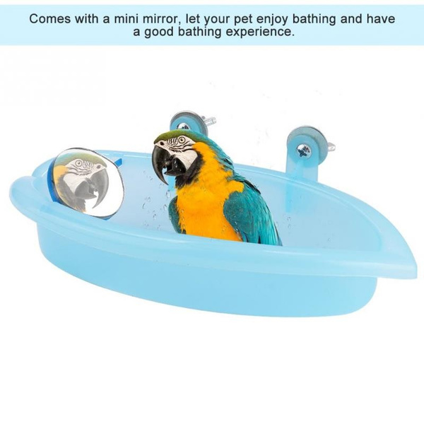 New Plastic Parrot Oval Bird Bathtub Pet Bird Cage Hanging Toy Pet Bath Basin 32 