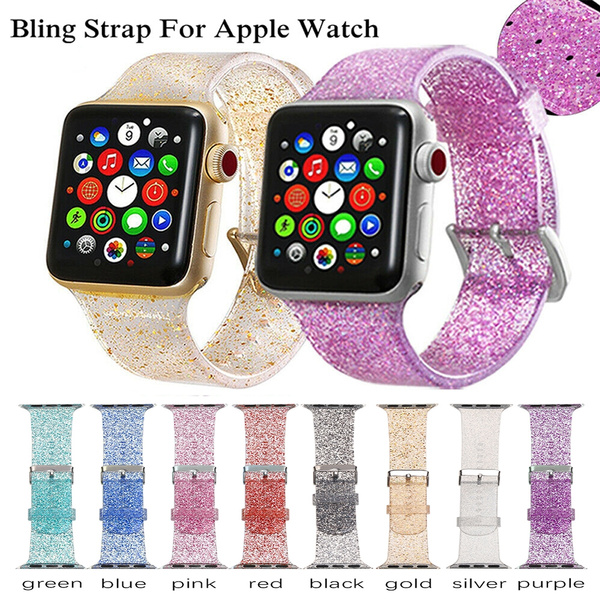 38/40mm 42/44mm Apple Watch Glitter Silicone Watch Bracelet Wrist Strap Band Silicone Transparent Glitter Waterproof Band For Apple Watch 38mm Strap For Apple IWatch Band 42mm 44mm Series 1 2 3 4 | Wish
