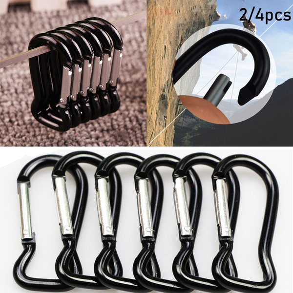 Black Climbing Buckles Camping Hiking Hook Buckle Keychain Alloy Carabiner 