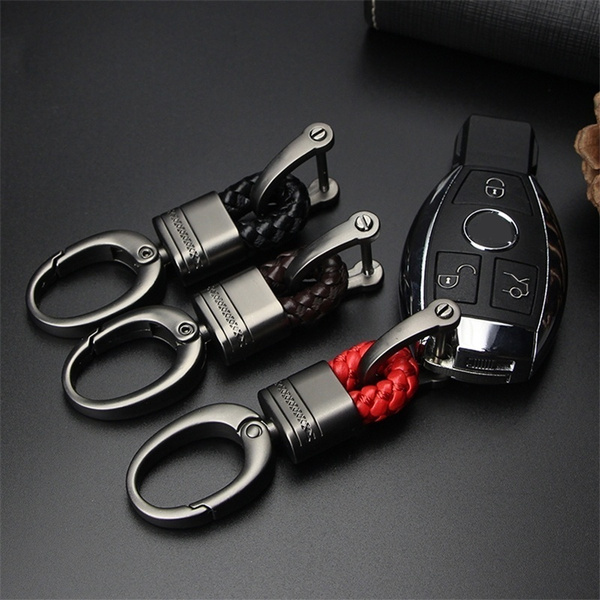 Details about   Hand Woven Horseshoe Buckle Waist Hanging Keyrings Keychain Car Key Holder