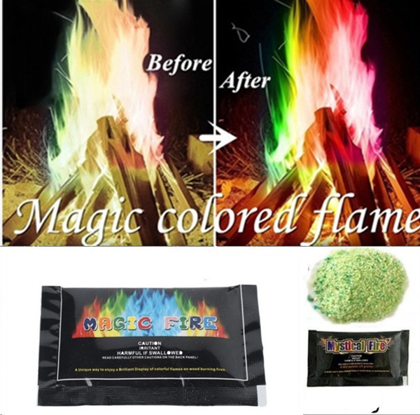 Mystical Magic Fire Tricks Bonfire Camp Fire Colorful Flame Powder Games Toy 