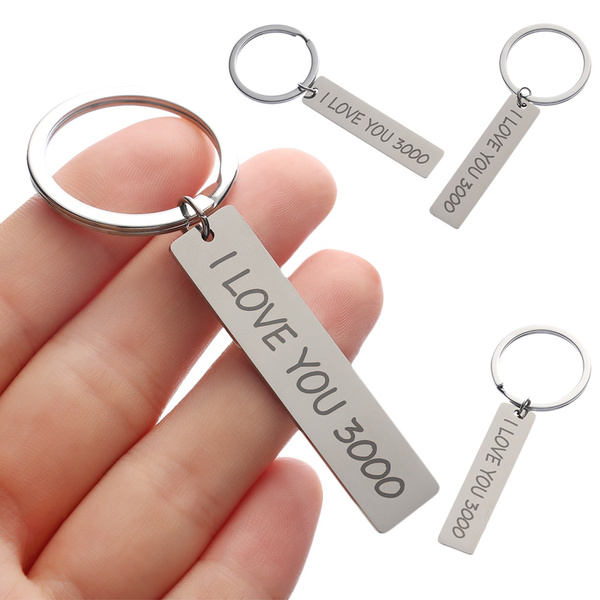 Fashion Wife Husband Gift Jewelry Metal I Love You 3000 Keyring Car Pendant Key Ring Keyfob Key Holder Couple Gifts Wish