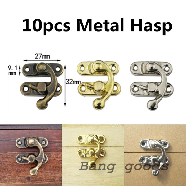 10pcs Leather Bag Hardware Furniture Hasp With Screws Clasps Lock