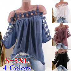 blouse, Summer, off shoulder top, Plus Size