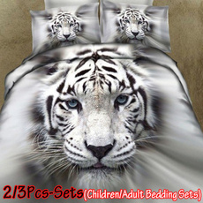 Tiger, sheetsamppillowcase, animal print, white
