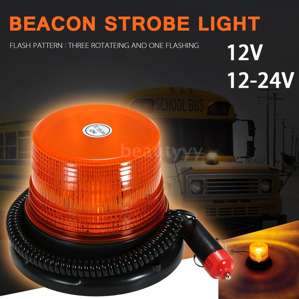 LED Magnetic Battery Operated Rotating Beacon Emergency Light -  WorkTrucksUSA