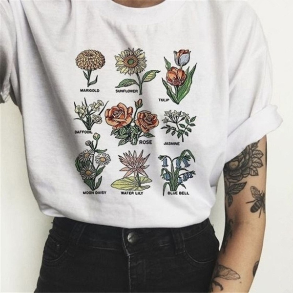 Vintage floral sales t shirt