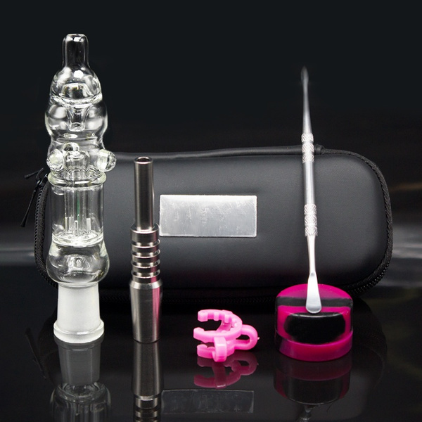 Portable 10/14mm Glass Dab Rig Mini Straw Kit Thick Glass Bubbler with Nail | Wish
