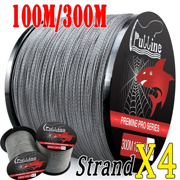 PULLINE Fishing Line 100M/300M Super Strong 4 Strands 6lb-100lb Braided  Line Fishing Line Grey Color Fishing Tackle PE Lines