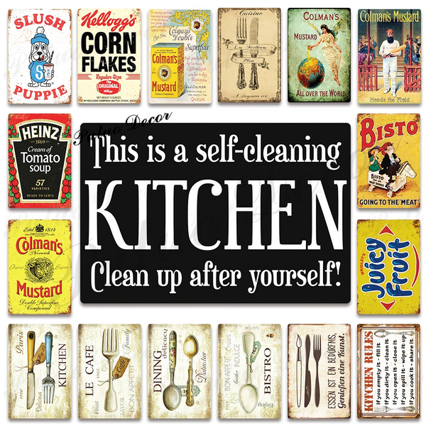 Kitchen store vintage signs