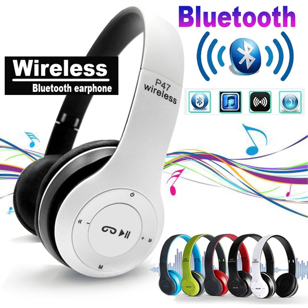 Fones de ouvido estéreo P47 montados na cabeça Bluetooth Acessórios  musicais Fone de ouvido multifuncional inovador telefone sem fio viva-voz |  Wish