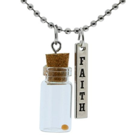 Bottle Charm Mustard Seed Necklace Vial 