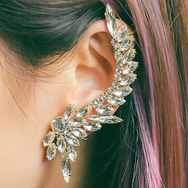 Large ear climber earrings sale