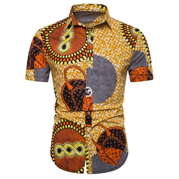 Short-sleeved Shirts Fashion African 