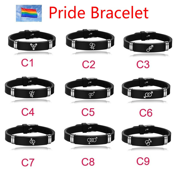 9 Style Lesbian Gay LGBT Pride Stainless Steel Silicone Adjustable Bracelet for Gay Lesbian LGBT Gifts | Wish