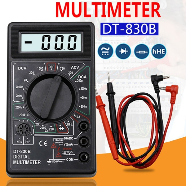 Digital Multimeter AC DC Voltmeter Ohmmeter Electrical Multi Tester DT-830B 