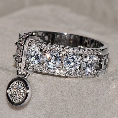 Diamond dangle sale ring