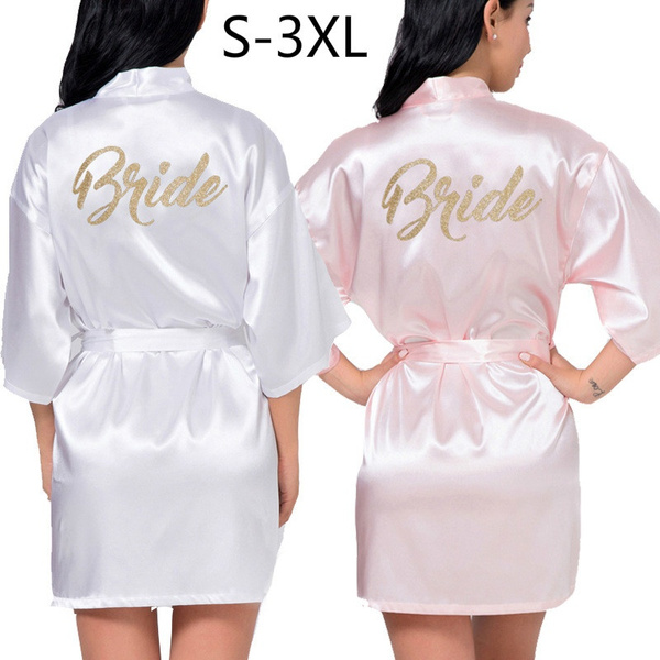 Bride Party Wedding Robe Gold Letters 