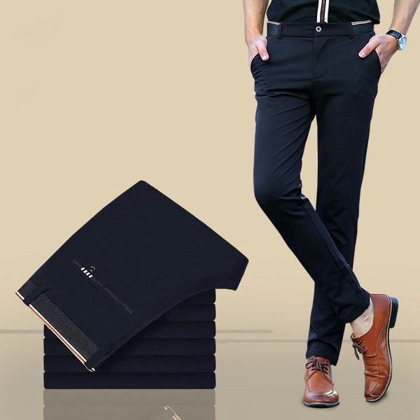 Formal Men Suit Pants Business Casual Flat-Front Dress Pants Slim Fit  Office Work Pants Daily Trousers Slacks 4X-5X - Walmart.com