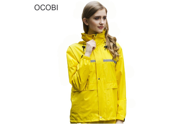 yellow waterproof rain jacket