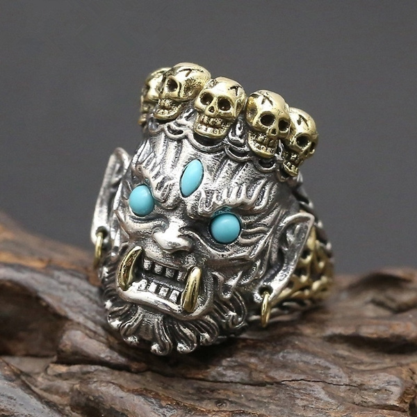 Turquoise skull online ring