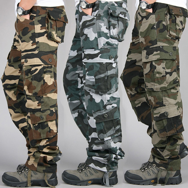 Autumn Summer Military Camo Pants Men Loose Cotton Army Trousers Casual Hip  Hop Cargo Camouflage Pants Men Cargo Pants