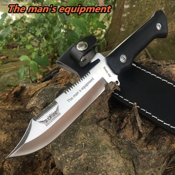 Top Quality Fulltang Military Tactical Gear Fixed Blade Wood Handle Dagger  Knives Outdoor Jungle Survival Self Defense EDC Tools HUNTING CAMPING FISHING  Knife