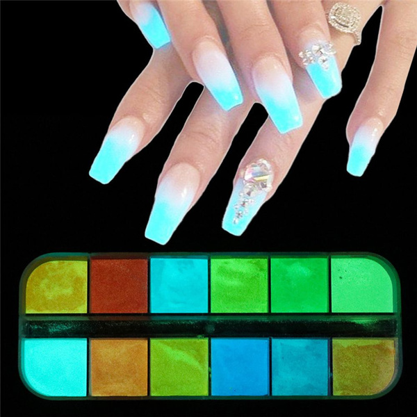 NEON glow in the dark acrylic! (Acrylic Powder Set - Glows in The