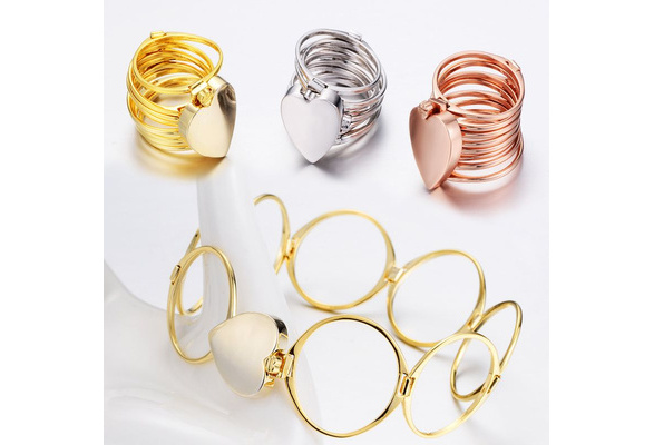 memorial jewelry Magic 3-in-1 Folding Retractable Ring Bracelet Stainless Steel Bracelet Telescopic Rings Bracelet