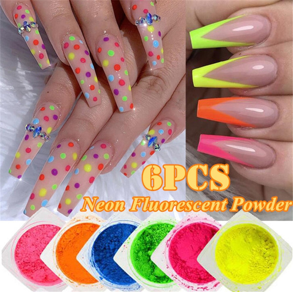 Fluorescent Neon Pigment Powder Set Glitter Summer Shinny Ombre Gel Manicure  Nail Art Decorations From Fandeng, $25.45