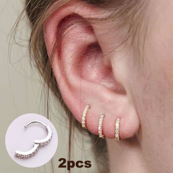 conch piercing diamond hoop