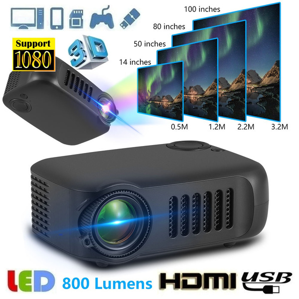Transjee A2000 Mini Portable Projector 800 Lumens Home Cinema Theater  Upgraded HDMI Interface Home Entertainment Device Multimedia Player