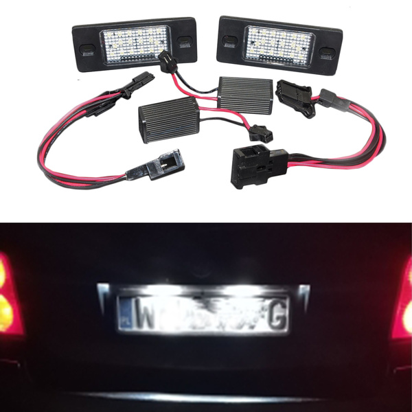 1 Pair Canbus Error Free White 18SMD LED Number License Plate Lights For VW  Touareg Tiguan Golf 5 Passat B5 5D Touring