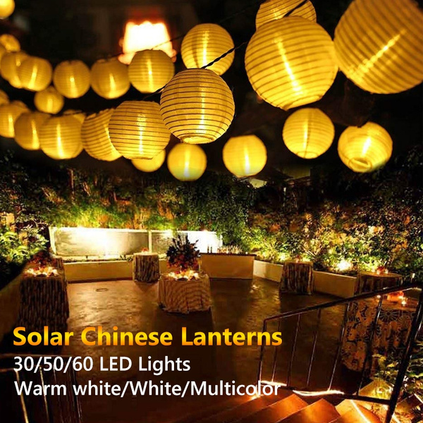 30 50 60 X Leds Solar Fairy Chinese, Outdoor Solar Chinese Lanterns