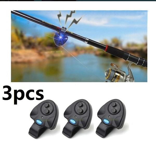 3Pcs LED Light Fishing Alarms Fishing Line Gear Alert Indicator Buffer  Portable Carp Bite Alarm Fishing Rod Alarm Supplies